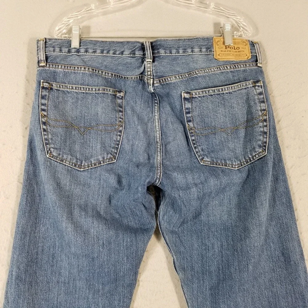 Polo Ralph Lauren jeans men's 36 x 30 Varick slim straight blue denim pants‎